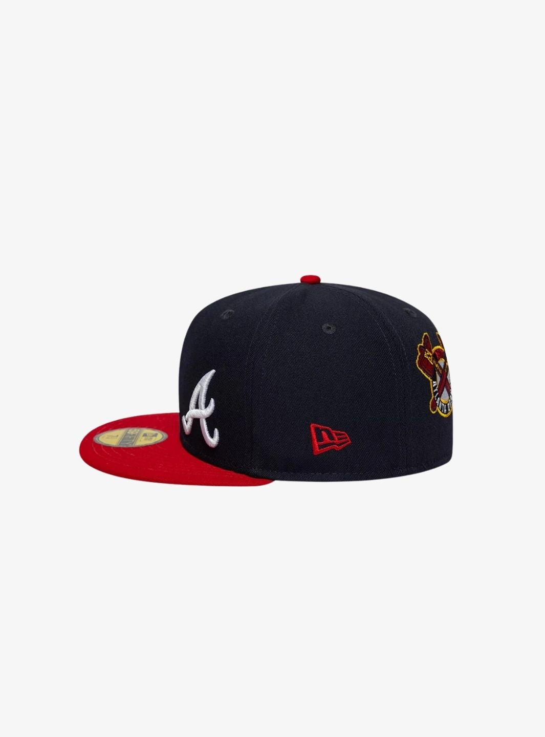 New Era Atlanta Braves MLB Multi Logo Satin Lined Blu Navy 59FIFTY Fitted Cap