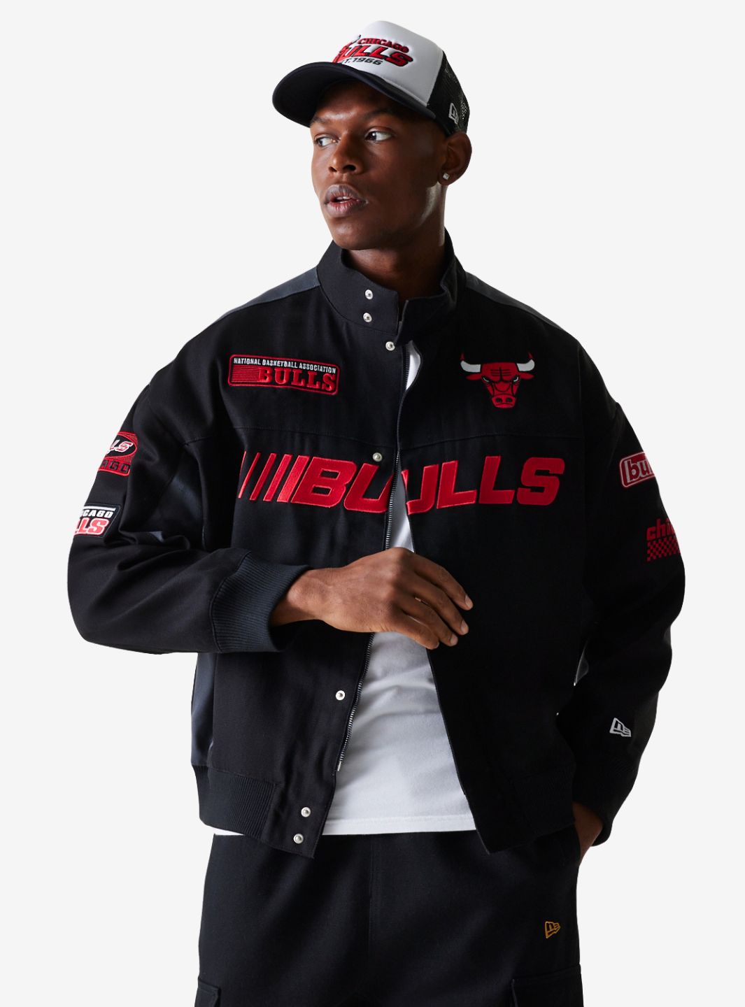 New Era Chicago Bulls NBA Black Motorsports Jacket - 60684334 | ResellZone