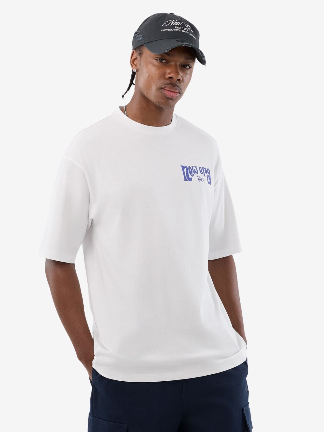 New Era Fun Graphic Oversized T-Shirt White - 60856181 | ResellZone