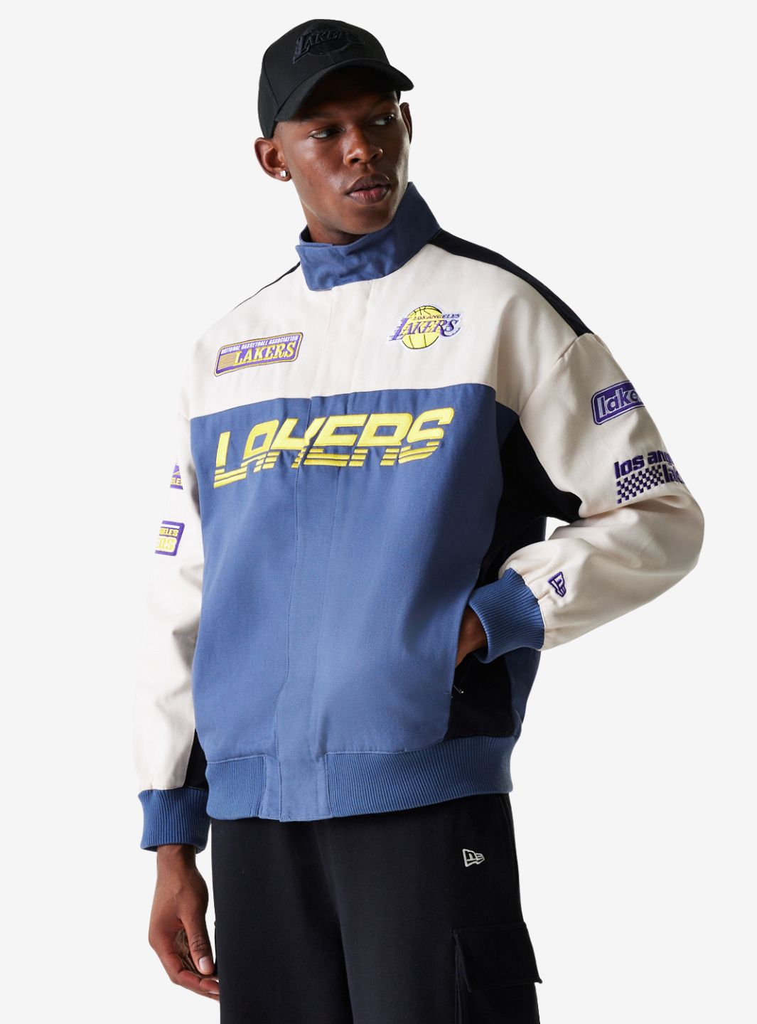 New Era LA Lakers NBA Dark Blue Motorsports Jacket - 60684335 | ResellZone