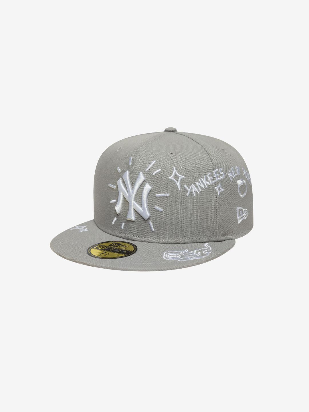 New Era New York Yankees Scribble MLB 59FIFTY Grey Fitted Cap | ResellZone