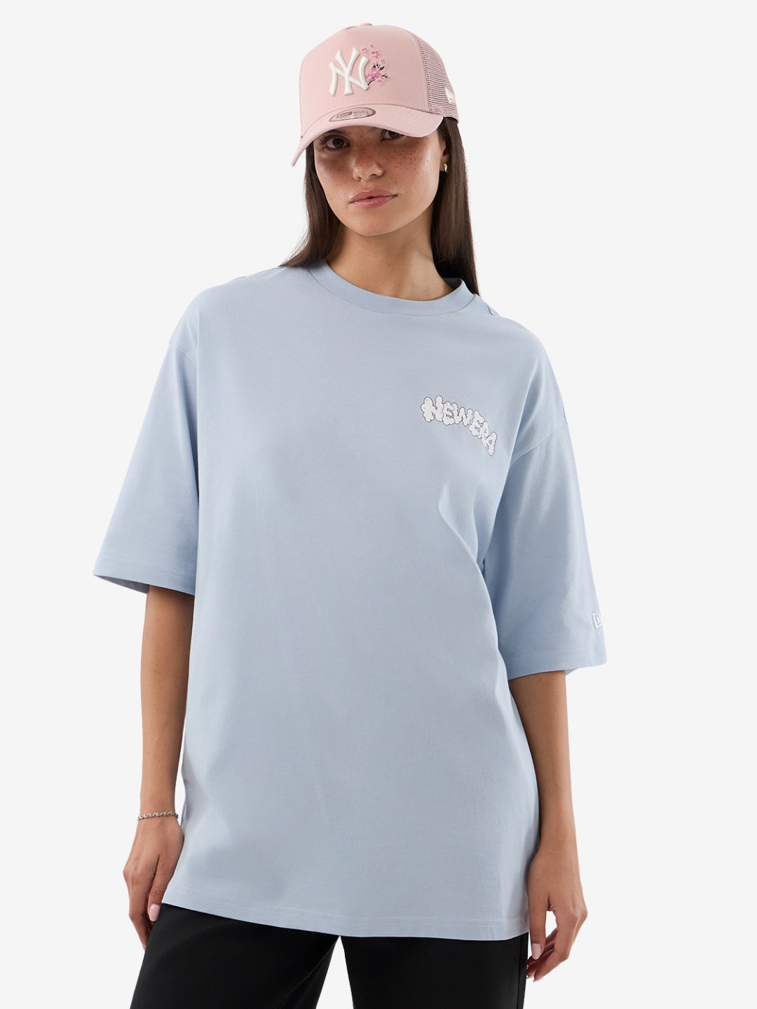 New Era Fun Graphic Oversized T-Shirt Sky Blue - 60856210 | ResellZone
