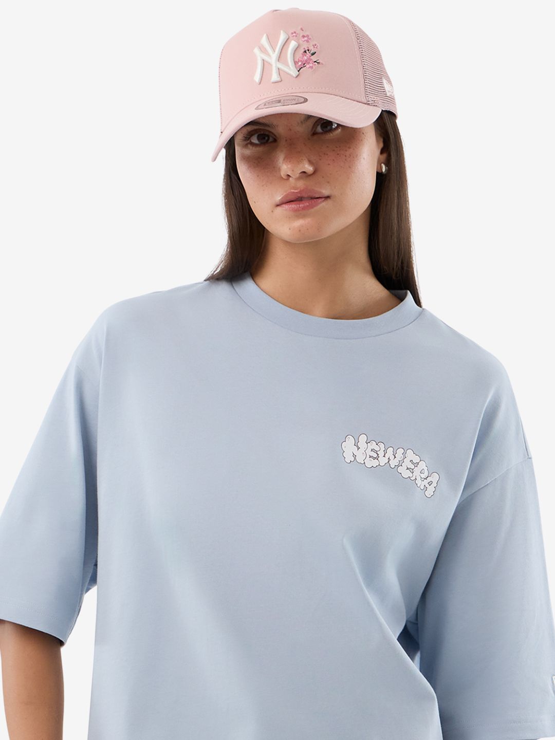 New Era Fun Graphic Oversized T-Shirt Sky Blue - 60856210 | ResellZone