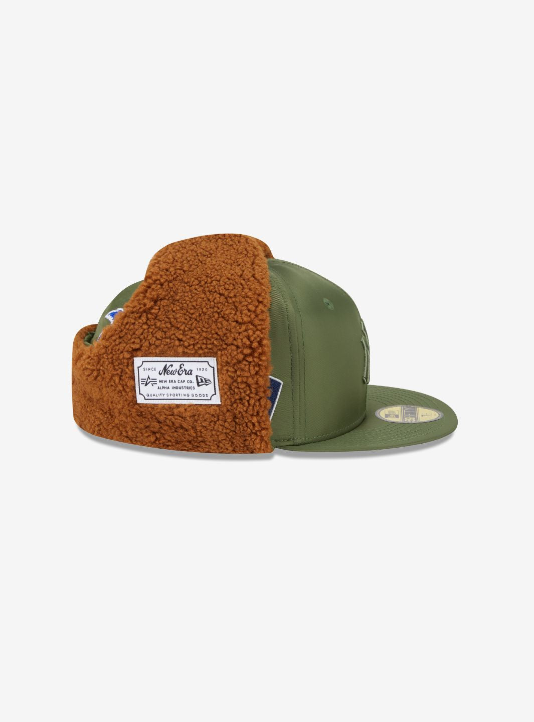 New Era x Alpha Industries 59FIFTY Olive Green Dog Ear Fitted Cap | ResellZone
