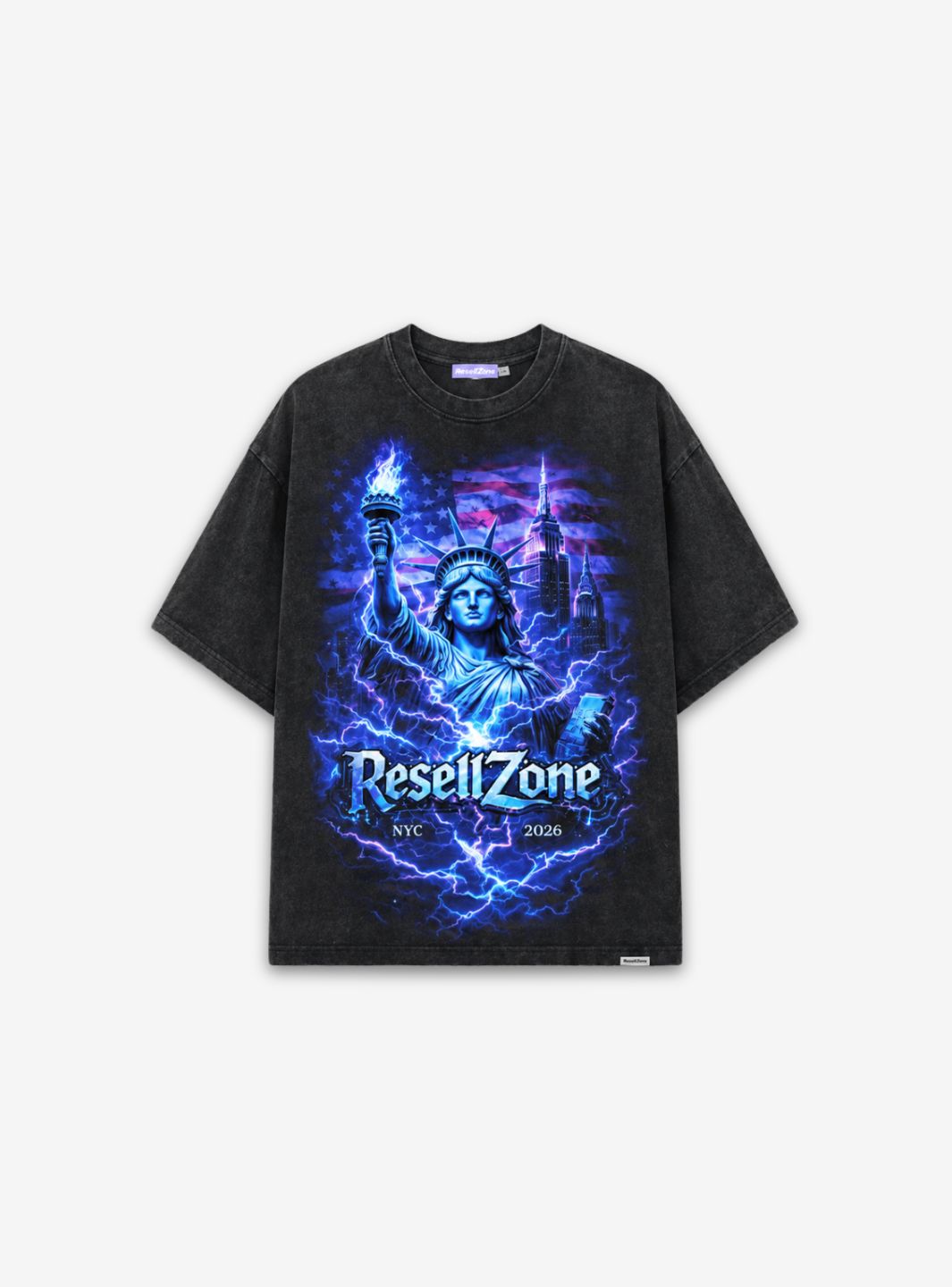 New York Liberty Shockwave T-Shirt Washed Black | ResellZone