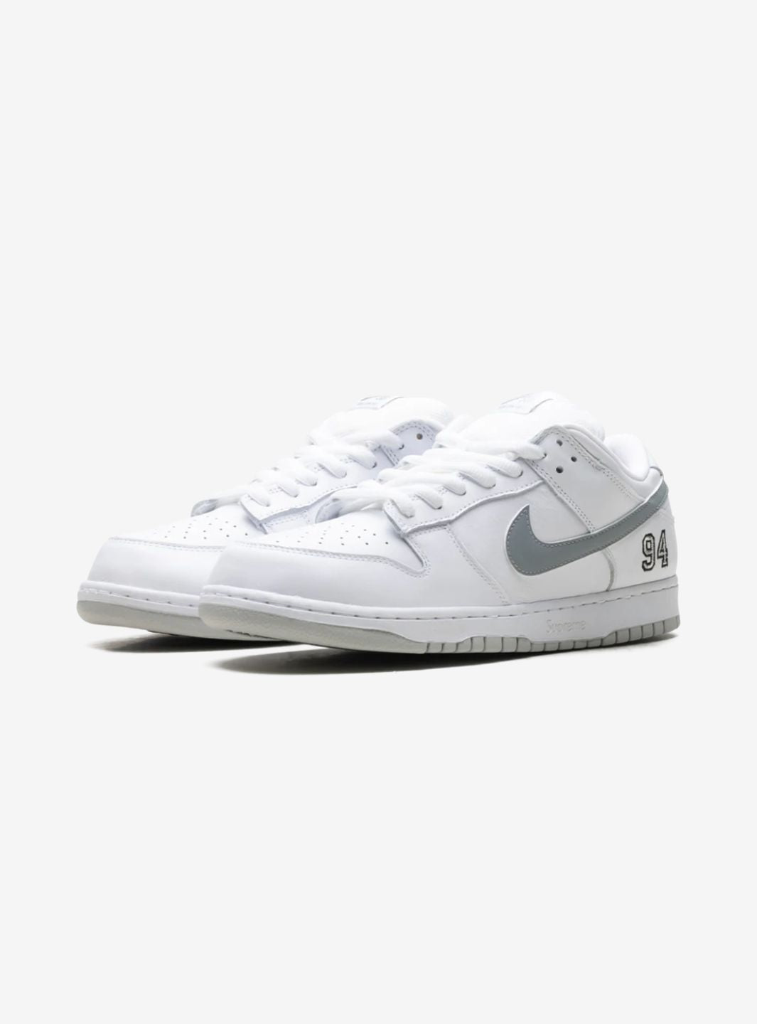 Nike SB Dunk Low Supreme 94 White Metallic Silver - HQ8487-100
