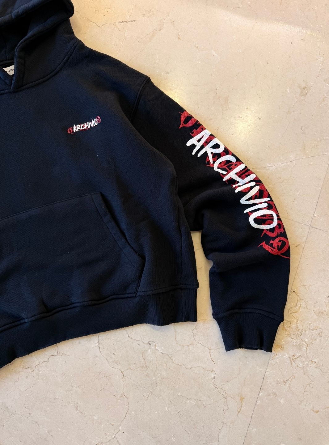 Numeri Archivio Hooded Sweatshirt Black Red | ResellZone