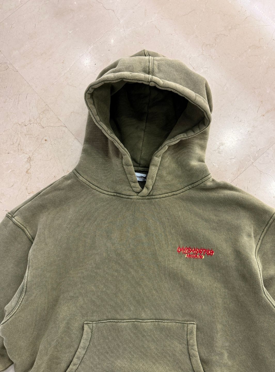 Numeri Archivio Hooded Sweatshirt Washed Olive | ResellZone