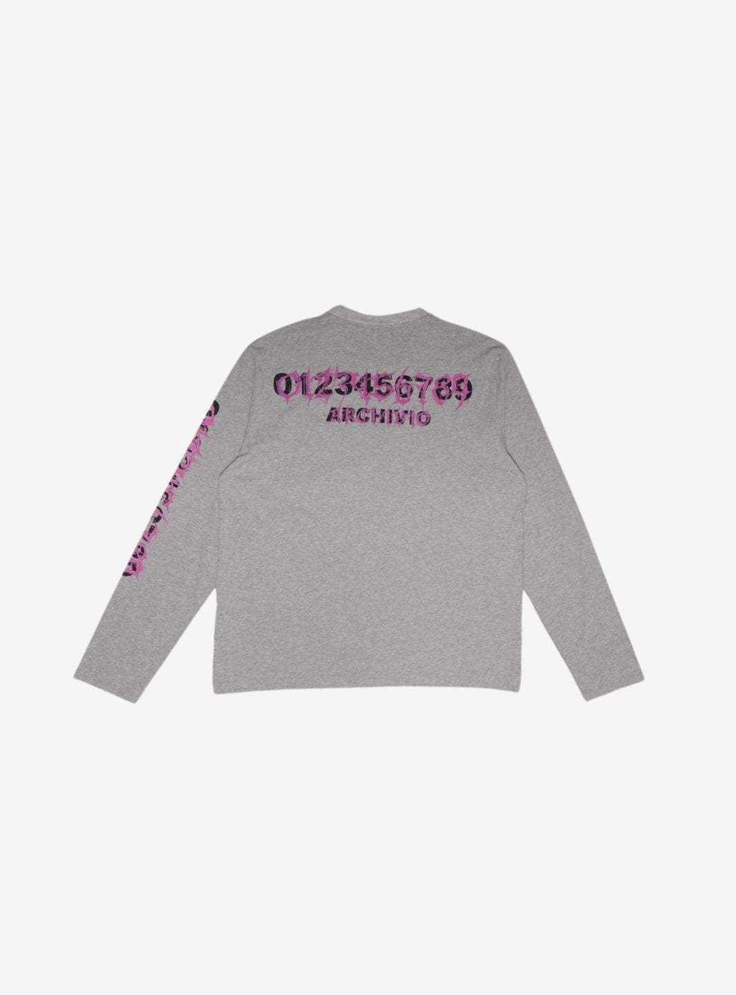 Numeri Archivio Longsleeve Grey Melange Fuchsia | ResellZone