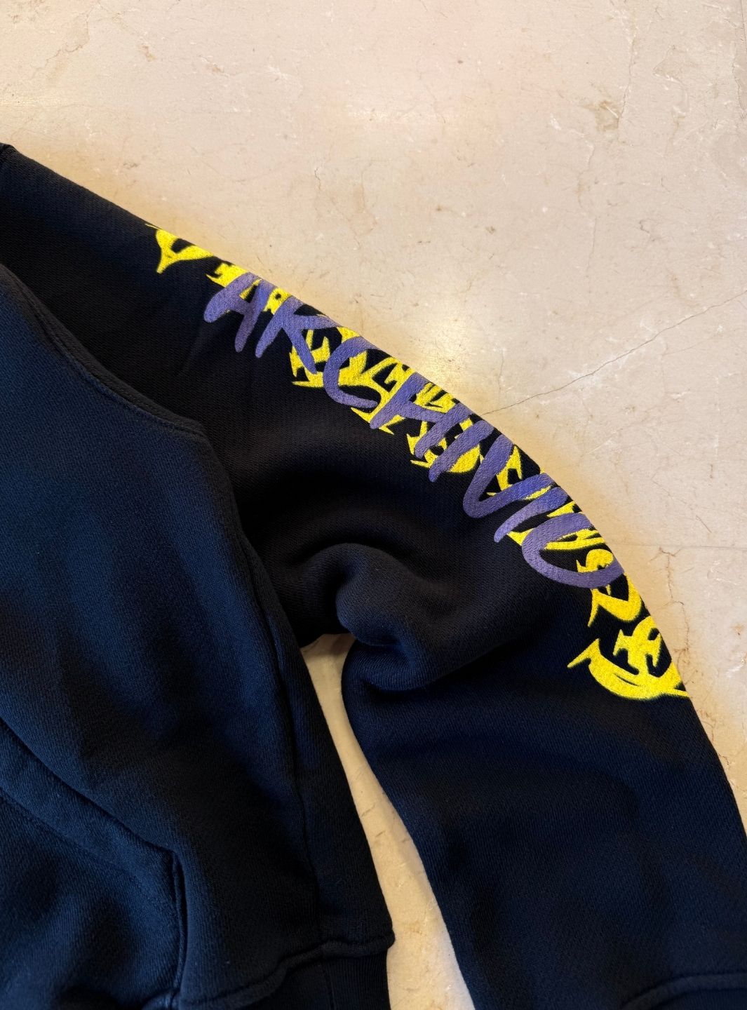 Numeri Archivio Zip Up Hooded Sweatshirt Black Yellow Purple | ResellZone