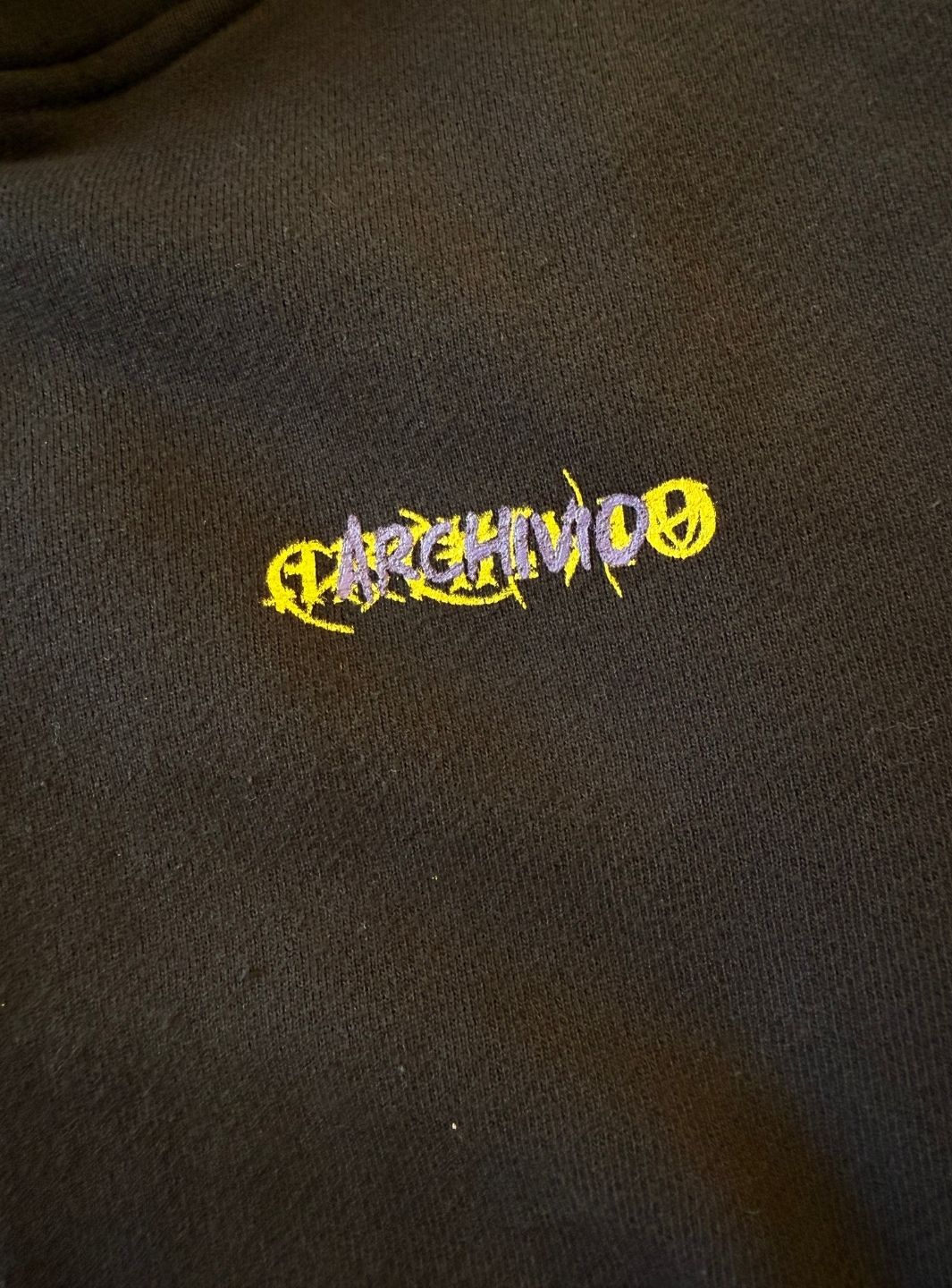 Numeri Archivio Zip Up Hooded Sweatshirt Black Yellow Purple | ResellZone