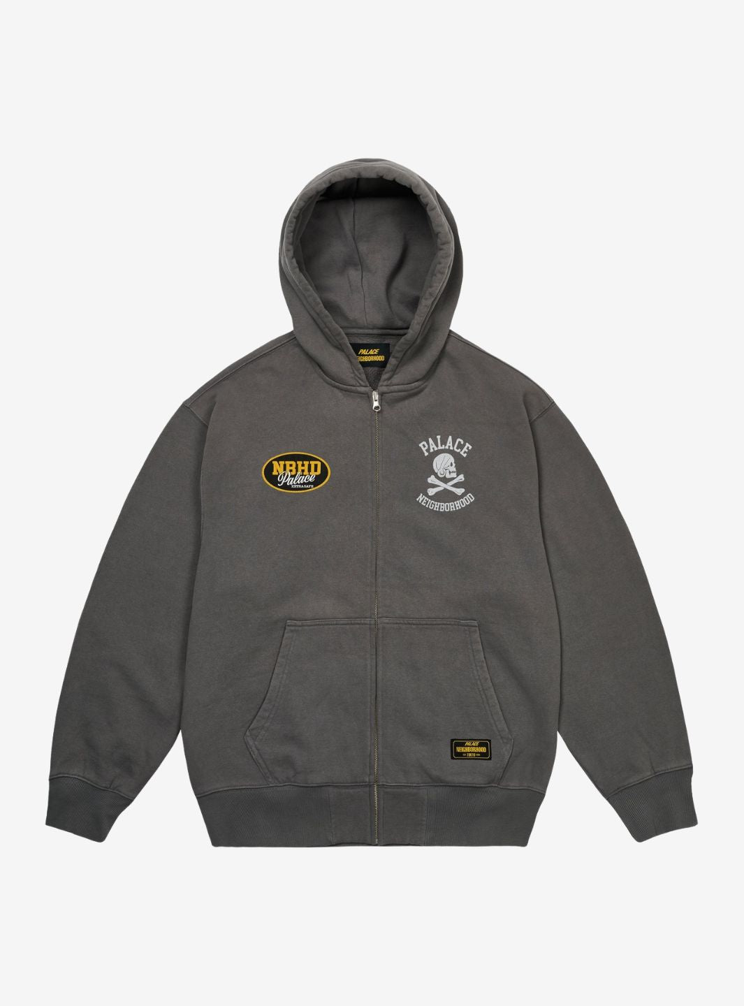 Palace x Neighborhood Skull Zip Hoodie Charcoal | ResellZone