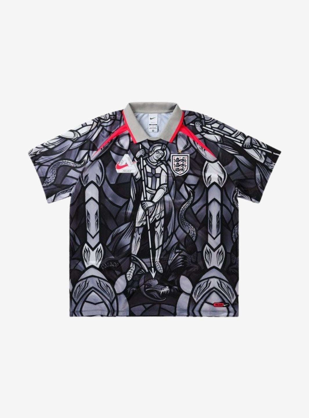 Palace x Nike England Dri-FIT Football Jersey Pewter Grey/Bright Crimson | ResellZone