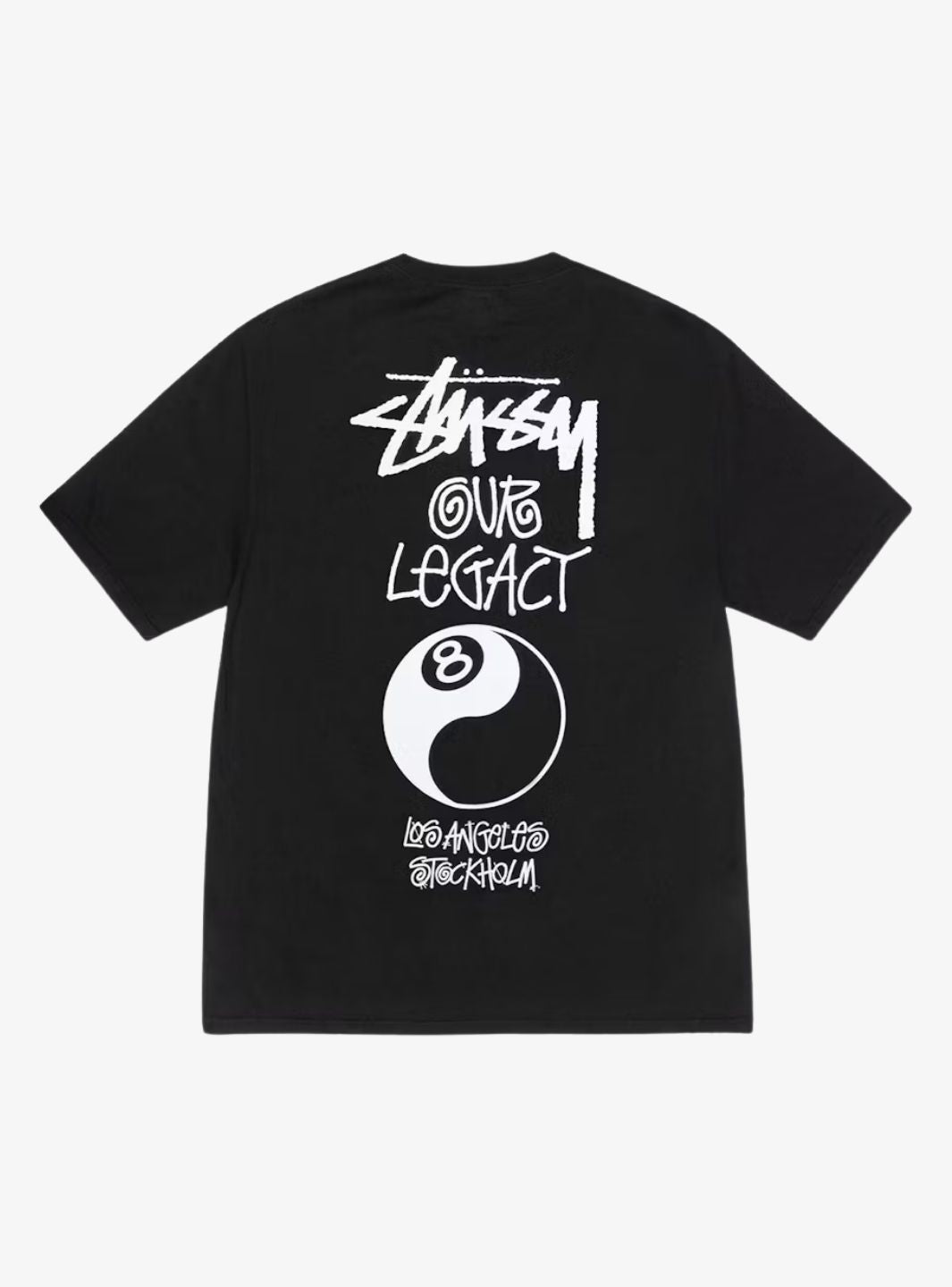 Stussy x Our Legacy Work Shop 8 Ball Yin Yang Pigment Dyed Tee Black
