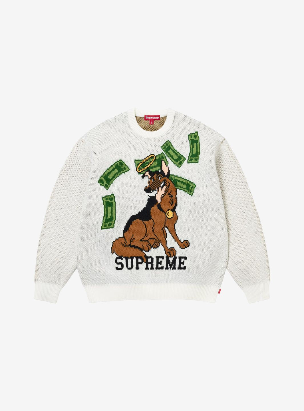 Supreme All Dogs Go To Heaven Sweater White | ResellZone