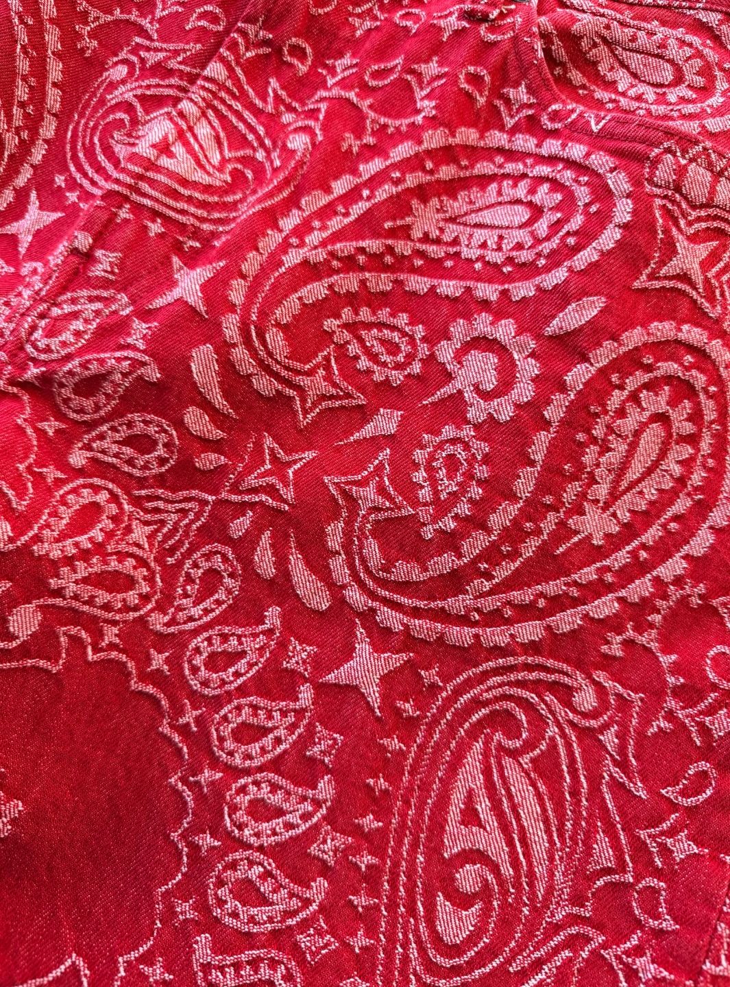 Supreme Bandana Jacquard Baggy Jeans Red | ResellZone