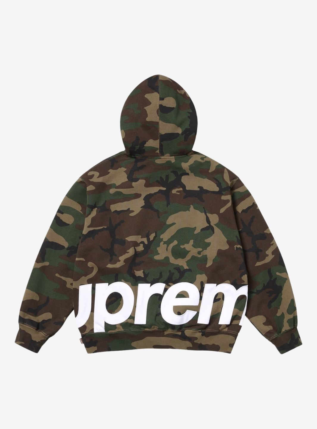 Supreme Big Logo Zip Up Hooded Sweatshirt Woodland Camo | ResellZone