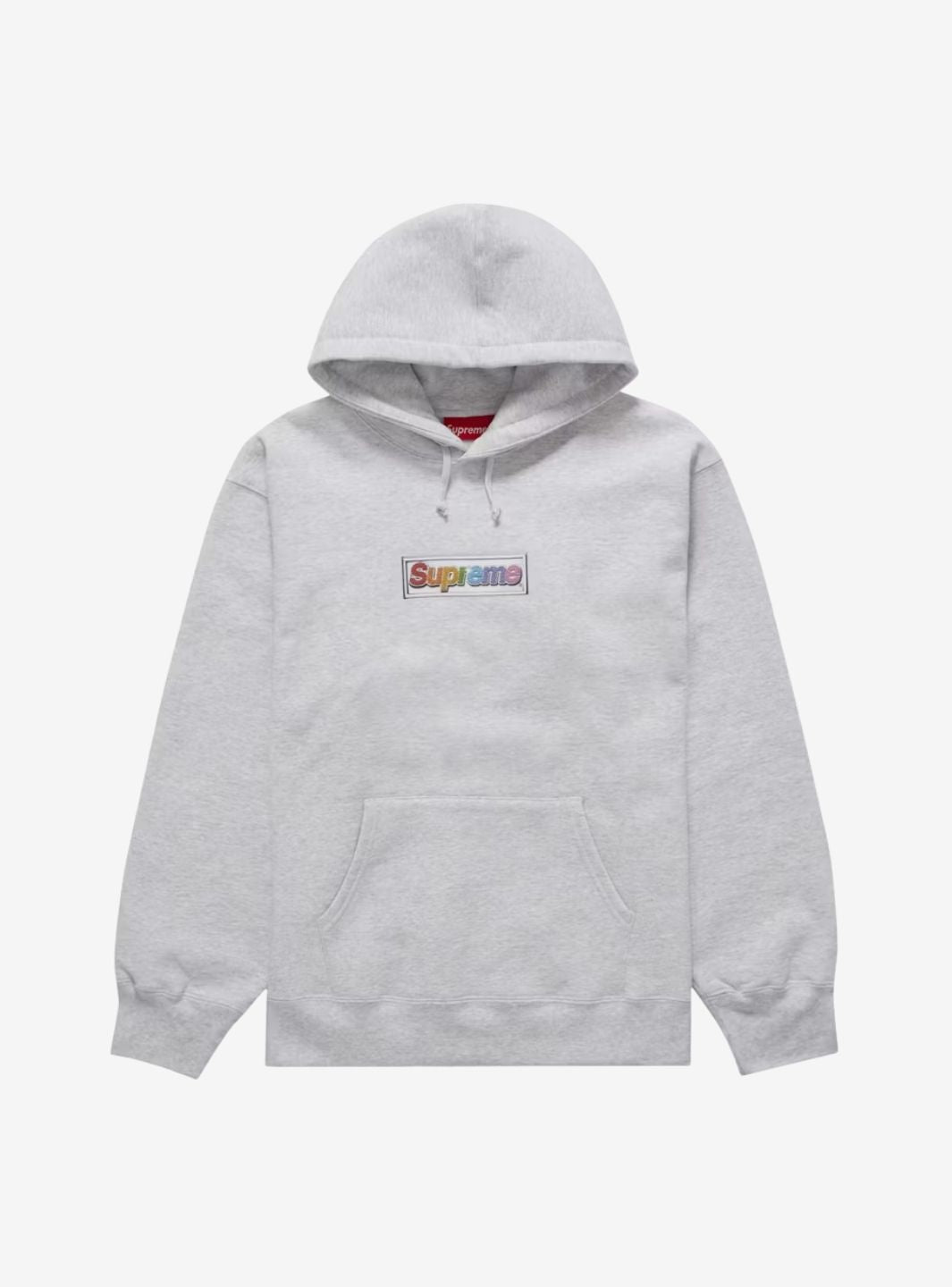 Supreme Bling Box Logo Hooded Sweatshirt Ash Grey | ResellZone