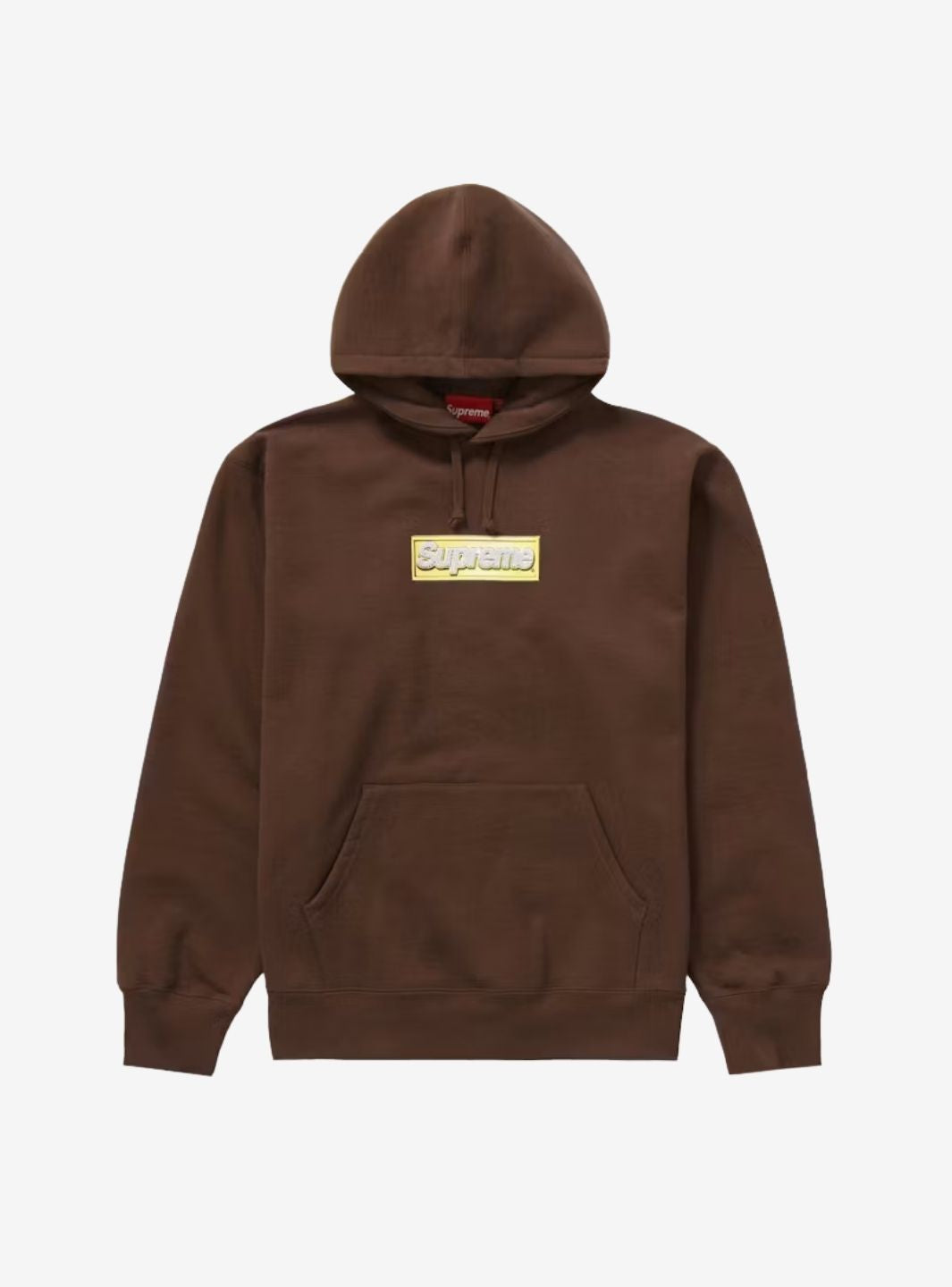 Supreme Bling Box Logo Hooded Sweatshirt Dark Brown | ResellZone
