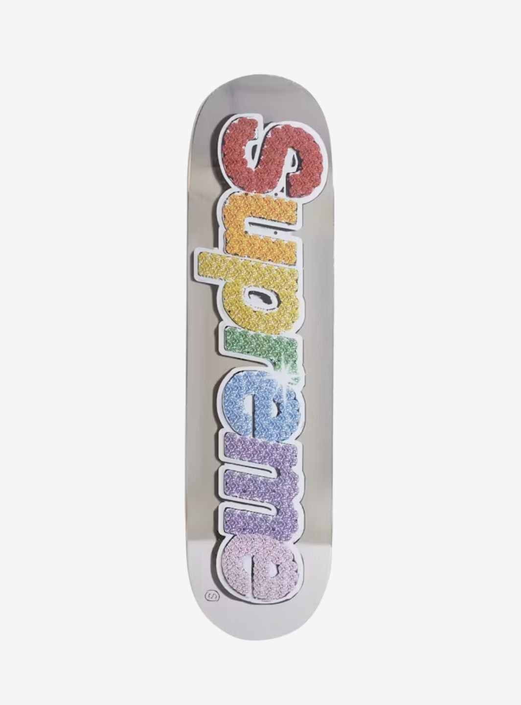 Supreme Bling Box Logo Skateboard Deck Silver | ResellZone
