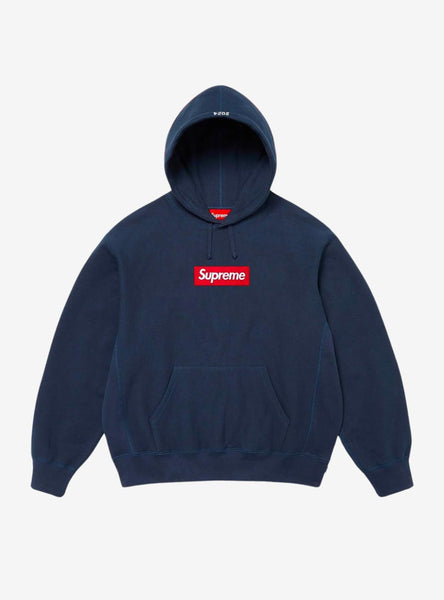 Supreme Box Logo Hooded Sweatshirt Navy (FW24) | ResellZone