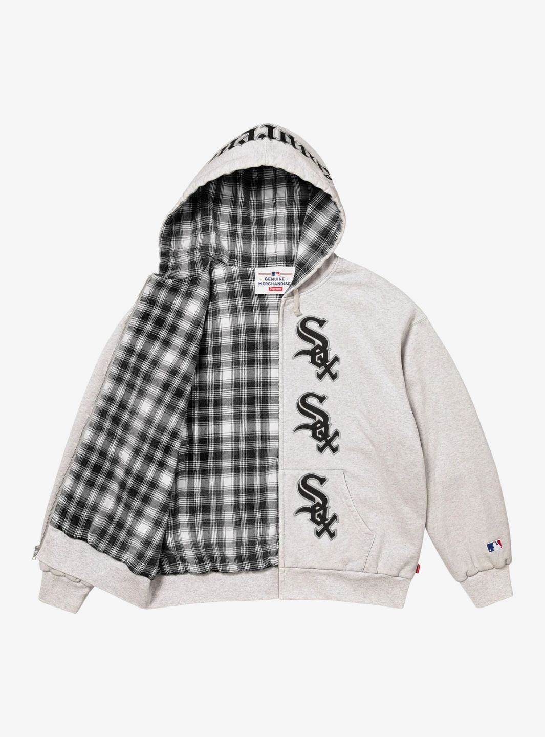 Supreme Chicago White Sox Zip Up Hooded Sweatshirt Grey | ResellZone