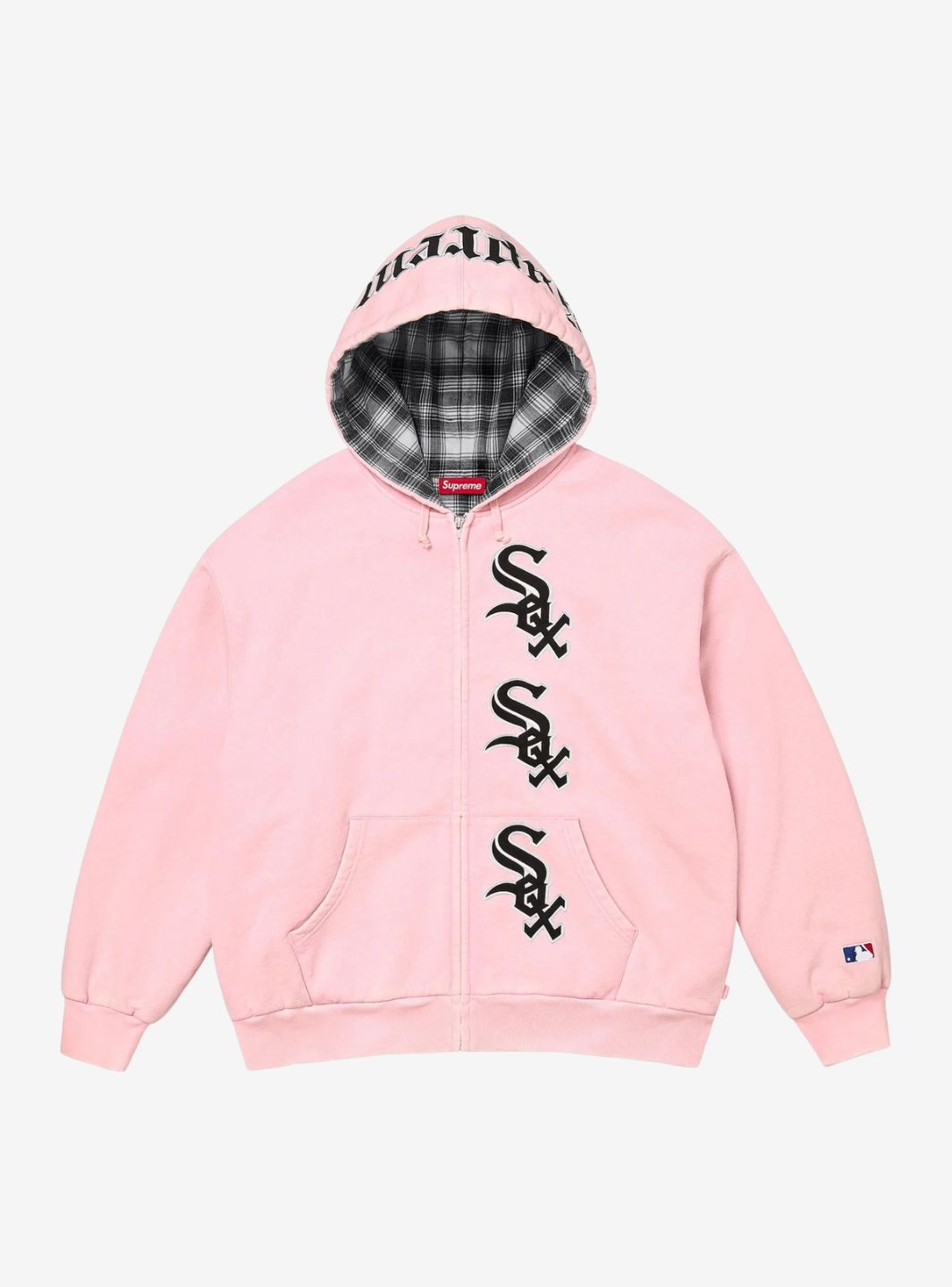 Supreme Chicago White Sox Zip Up Hooded Sweatshirt Light Pink | ResellZone