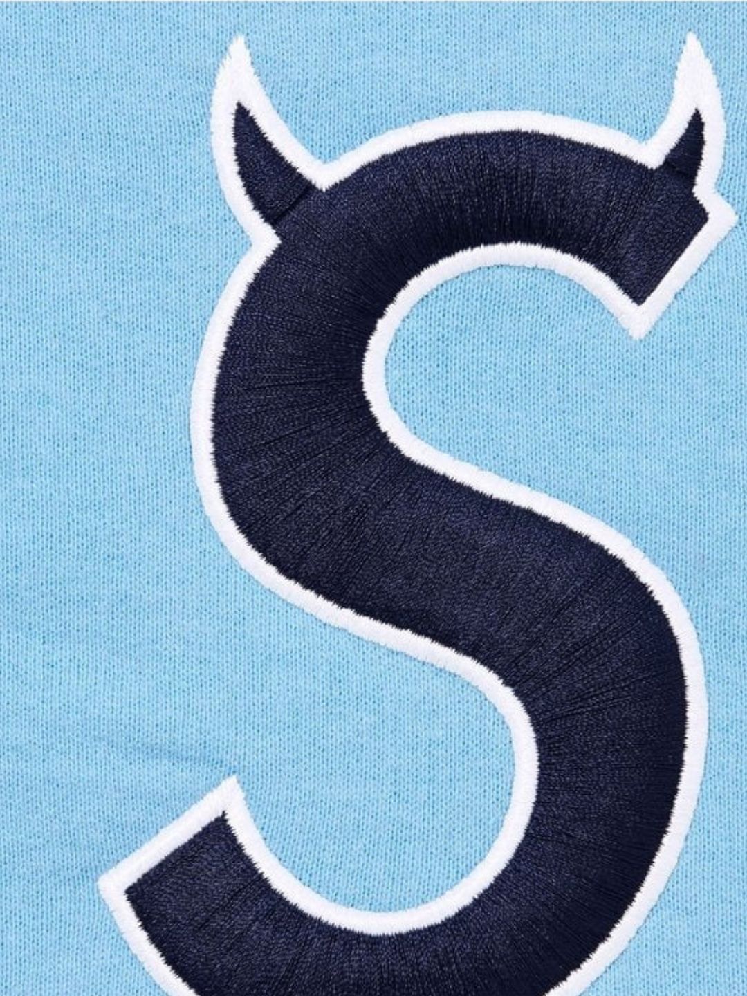 Supreme Devil S Logo Zip Up Hooded Sweatshirt Light Blue | ResellZone