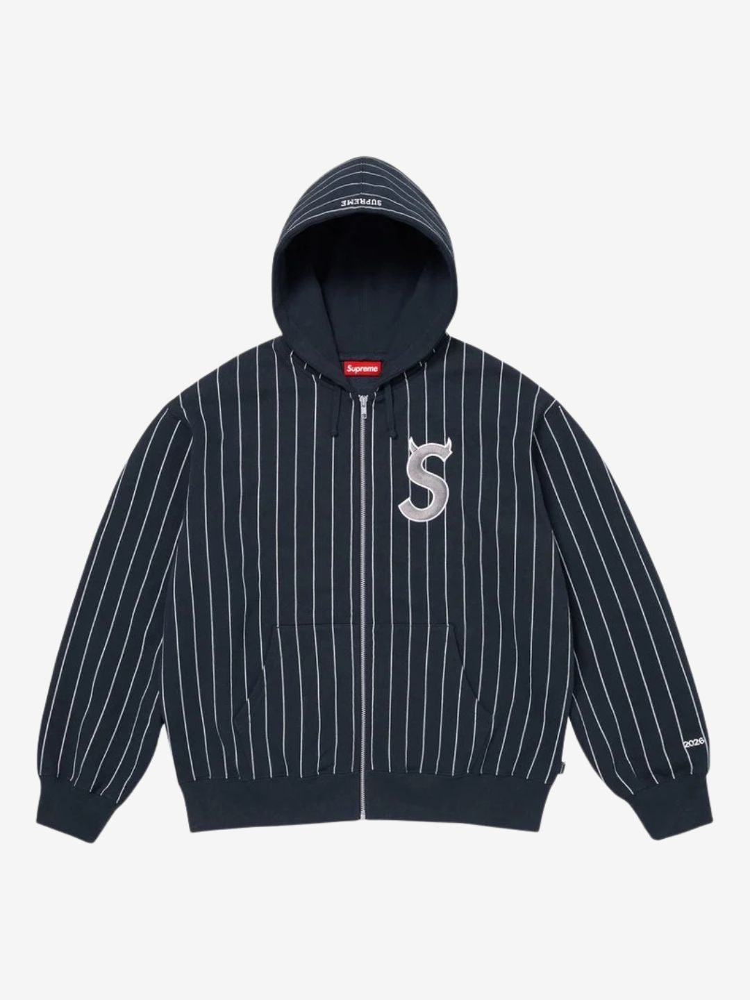 Supreme Devil S Logo Zip Up Hooded Sweatshirt Stripe | ResellZone