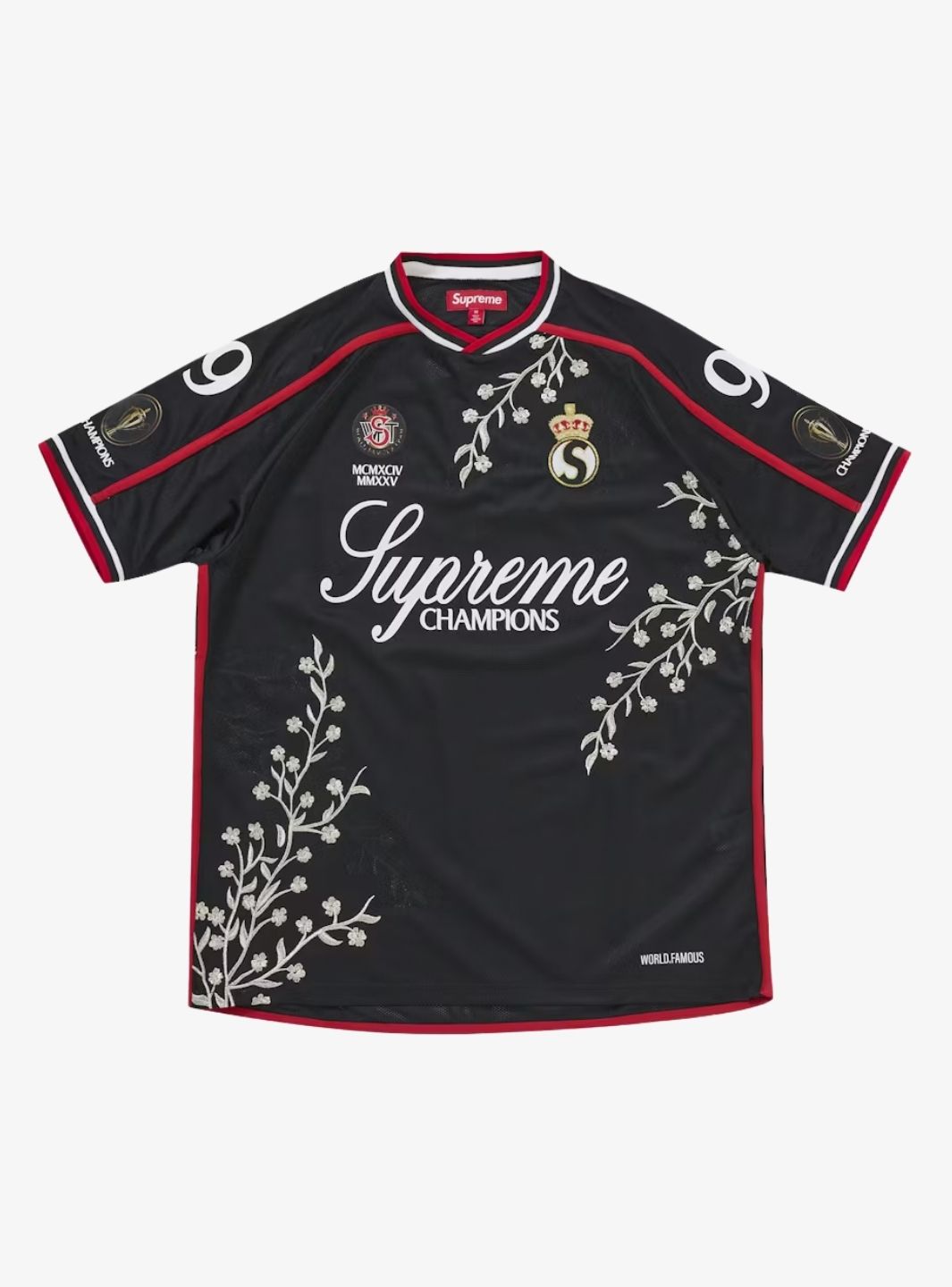 Supreme Floral Soccer Jersey Black
