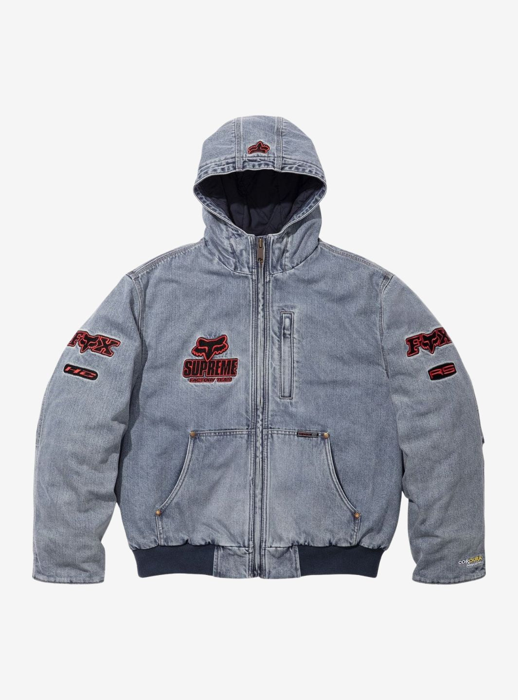 Supreme Fox Racing Hooded Work Jacket Denim | ResellZone