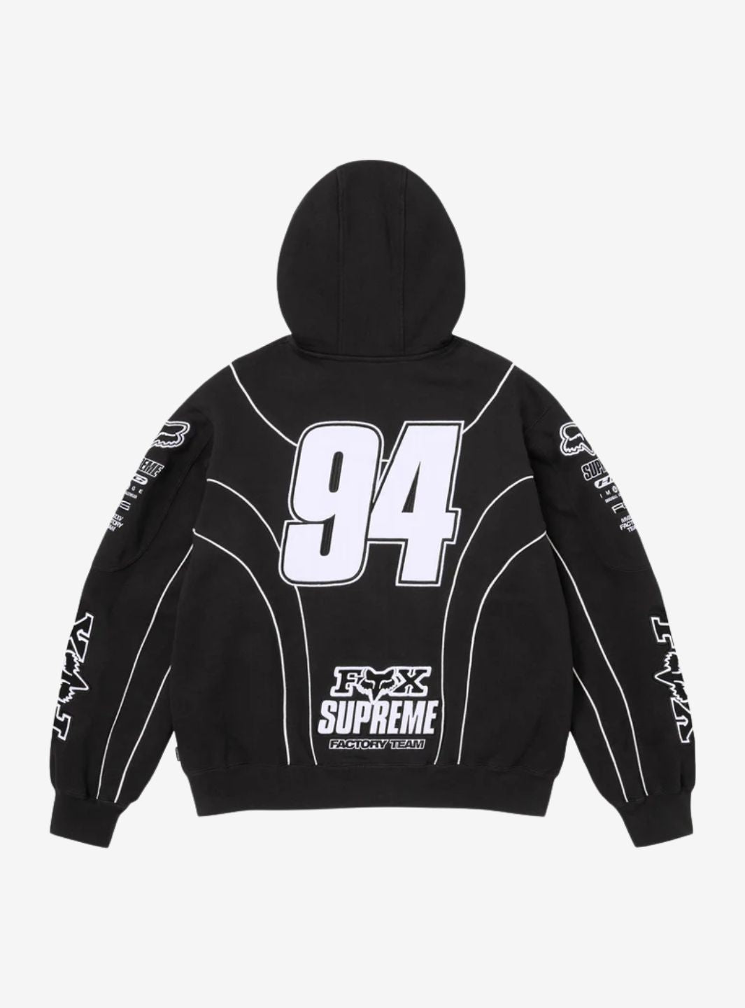 Supreme Fox Racing Zip Up Hooded Sweatshirt Black | ResellZone