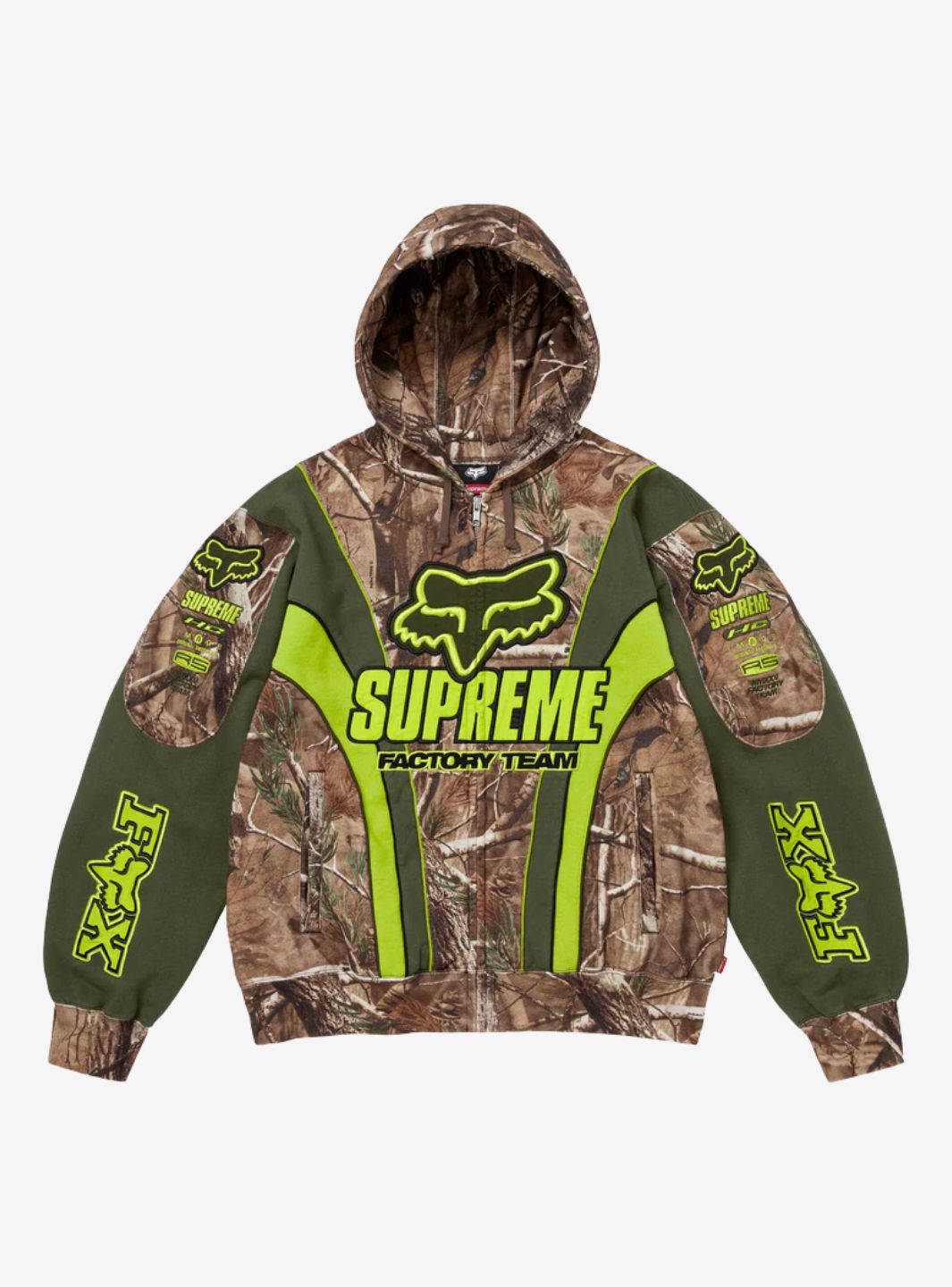 Supreme Fox Racing Zip Up Hooded Sweatshirt Realtree Hardwoods Camo | ResellZone
