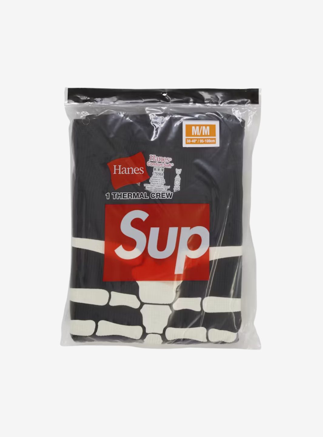 Supreme Hanes Bones Thermal Crew Black (FW25) | ResellZone