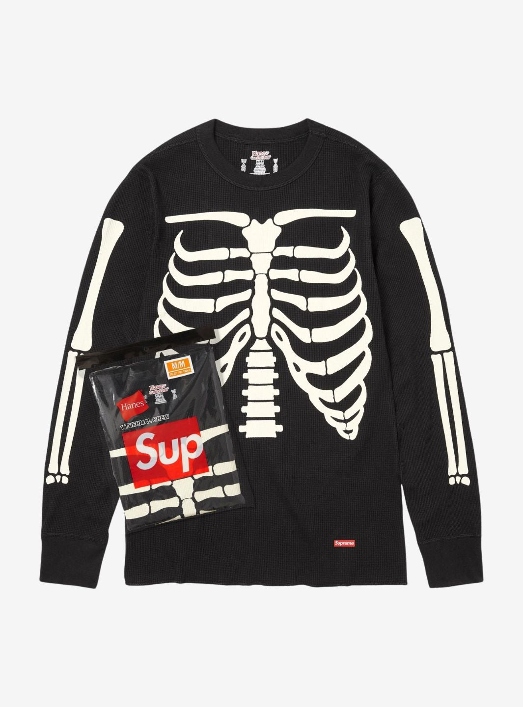 トップス Supreme x Hanes Bones Thermal S Supreme Hanes Bones Thermal Crew Black (FW25) | ResellZone