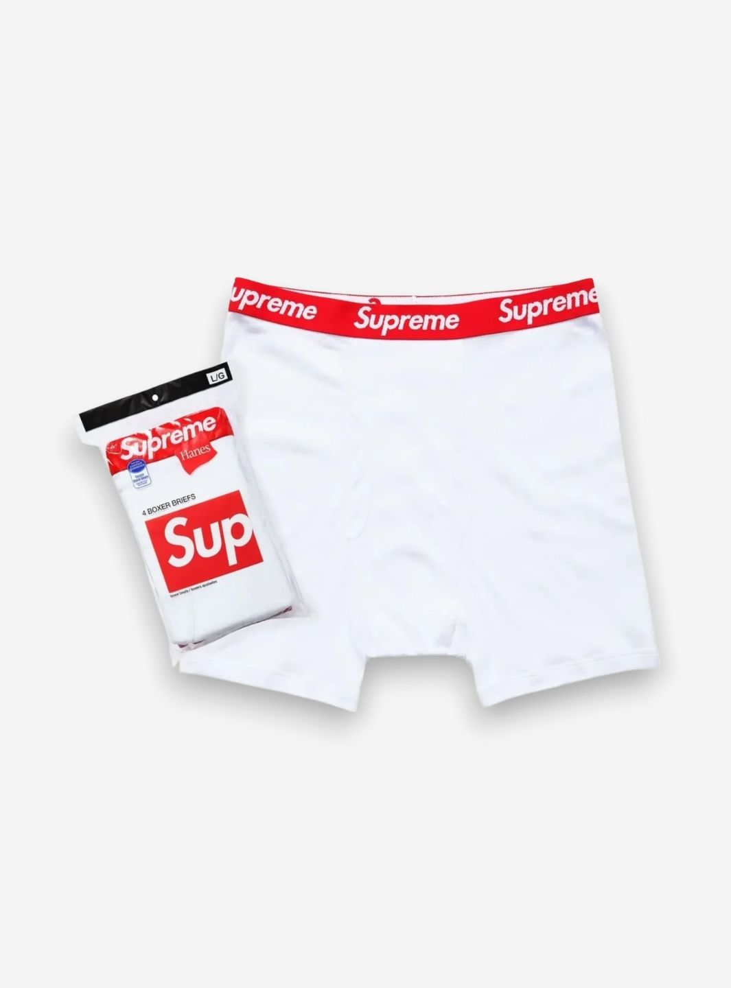 Supreme Hanes Boxer Briefs White Pack of 1 | ResellZone