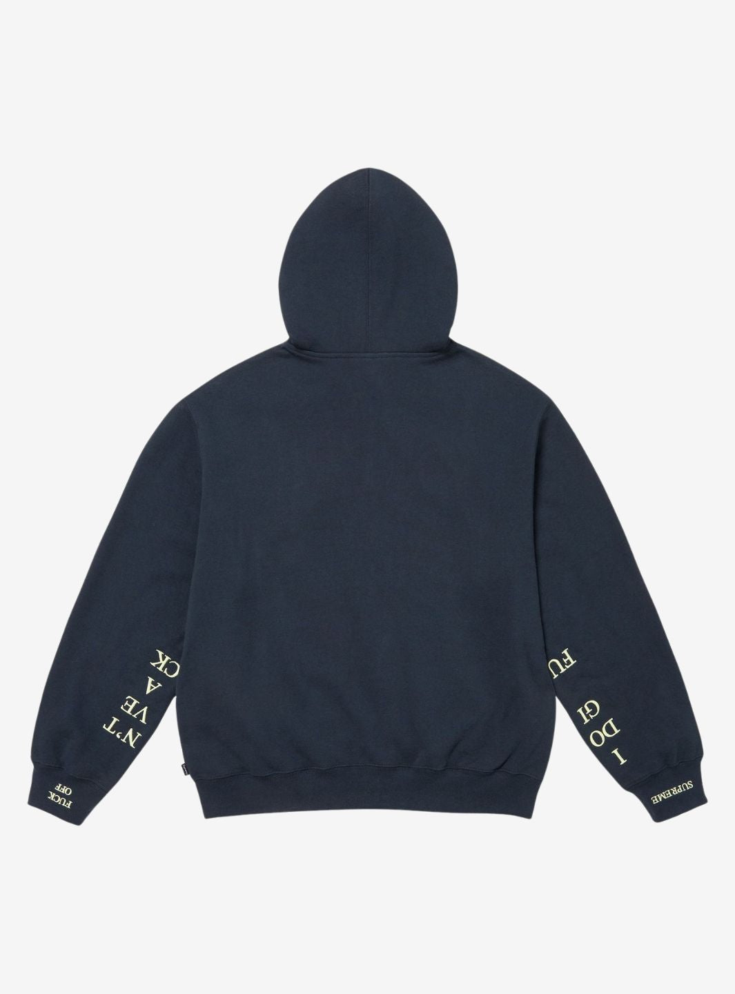 Supreme IDGAF Zip Up Hooded Sweatshirt Navy | ResellZone