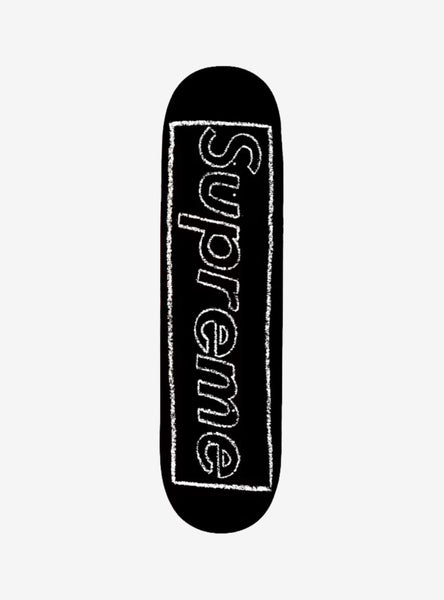 Supreme KAWS Chalk Logo Skateboard Deck Black | ResellZone