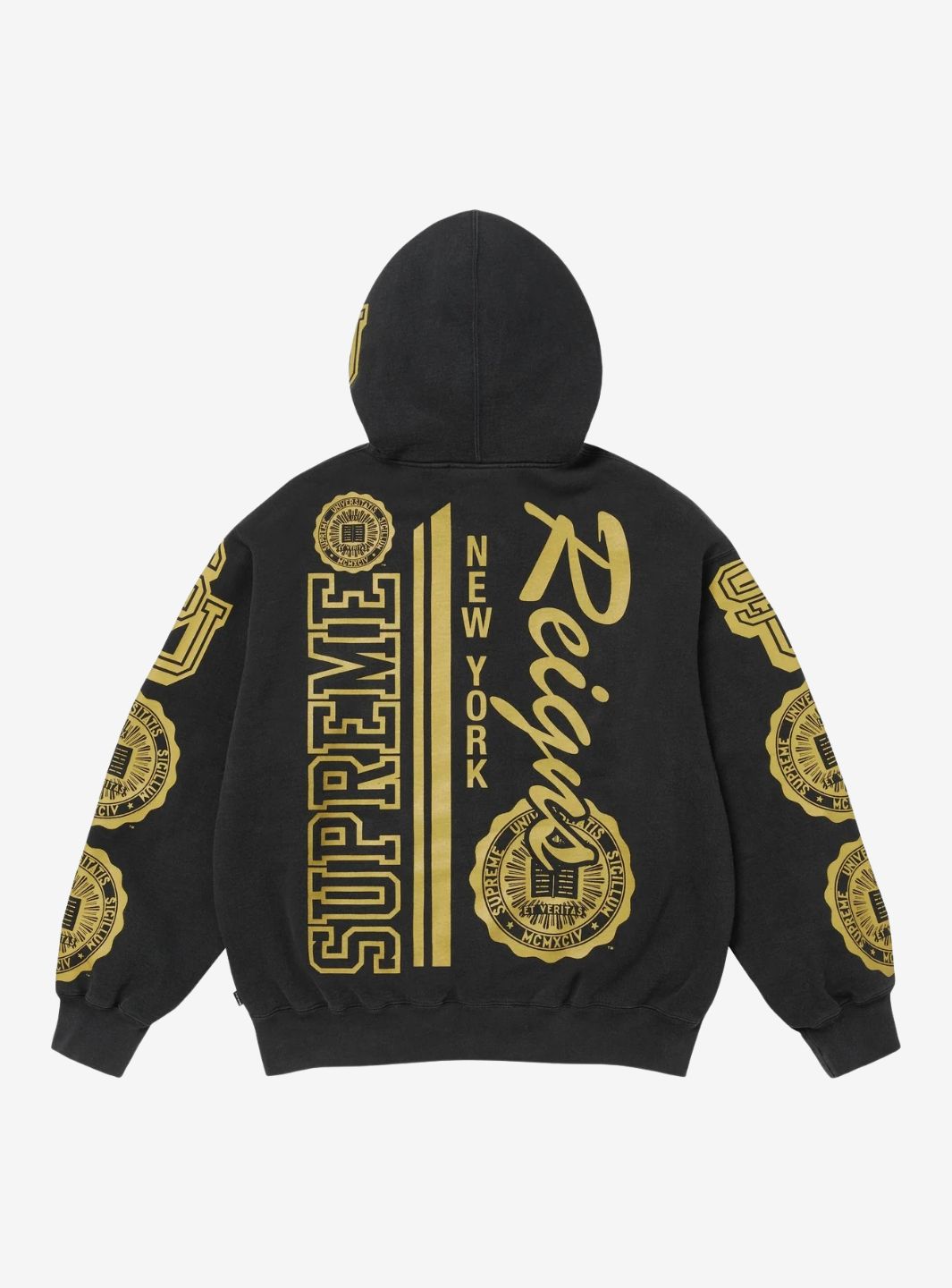 Supreme Knowledge Reigns Zip Up Hooded Sweatshirt Black | ResellZone