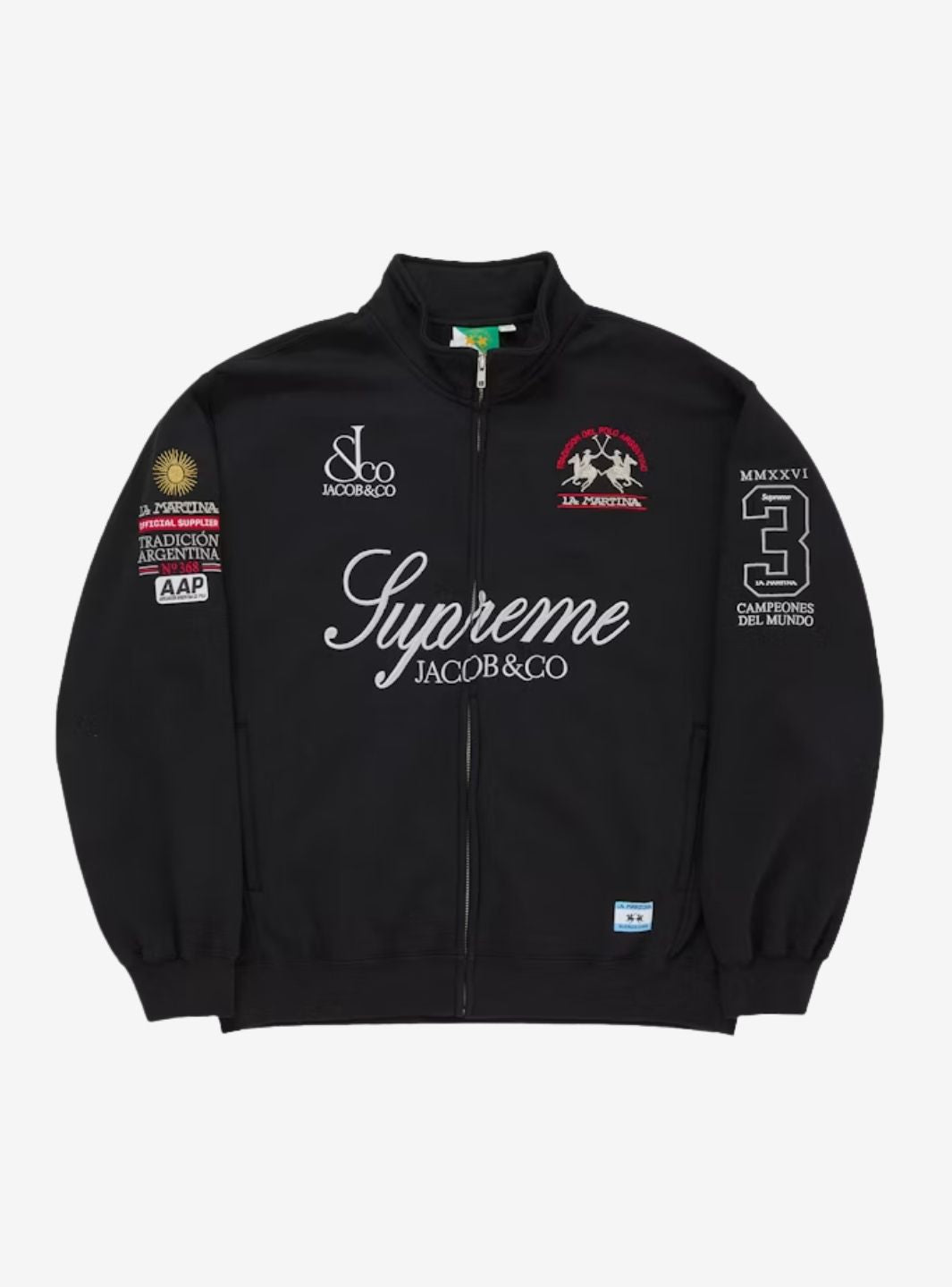 Supreme La Martina Zip Up Sweatshirt Black | ResellZone