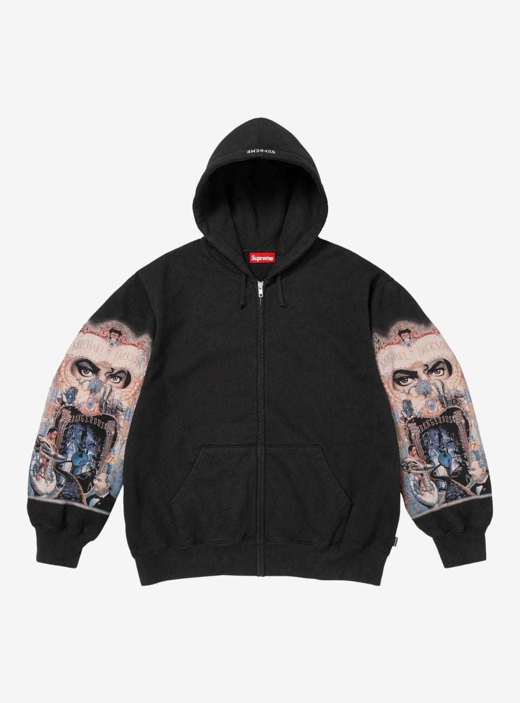 Michael Jackson® Dangerous Zip Up Hooded Supreme Michael Jackson Dangerous Zip Up Hooded Sweatshirt Black