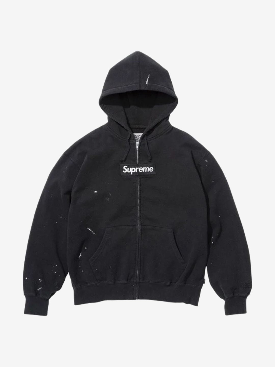 Supreme MM6 Maison Margiela Box Logo Zip Up Hooded Sweatshirt Black | ResellZone