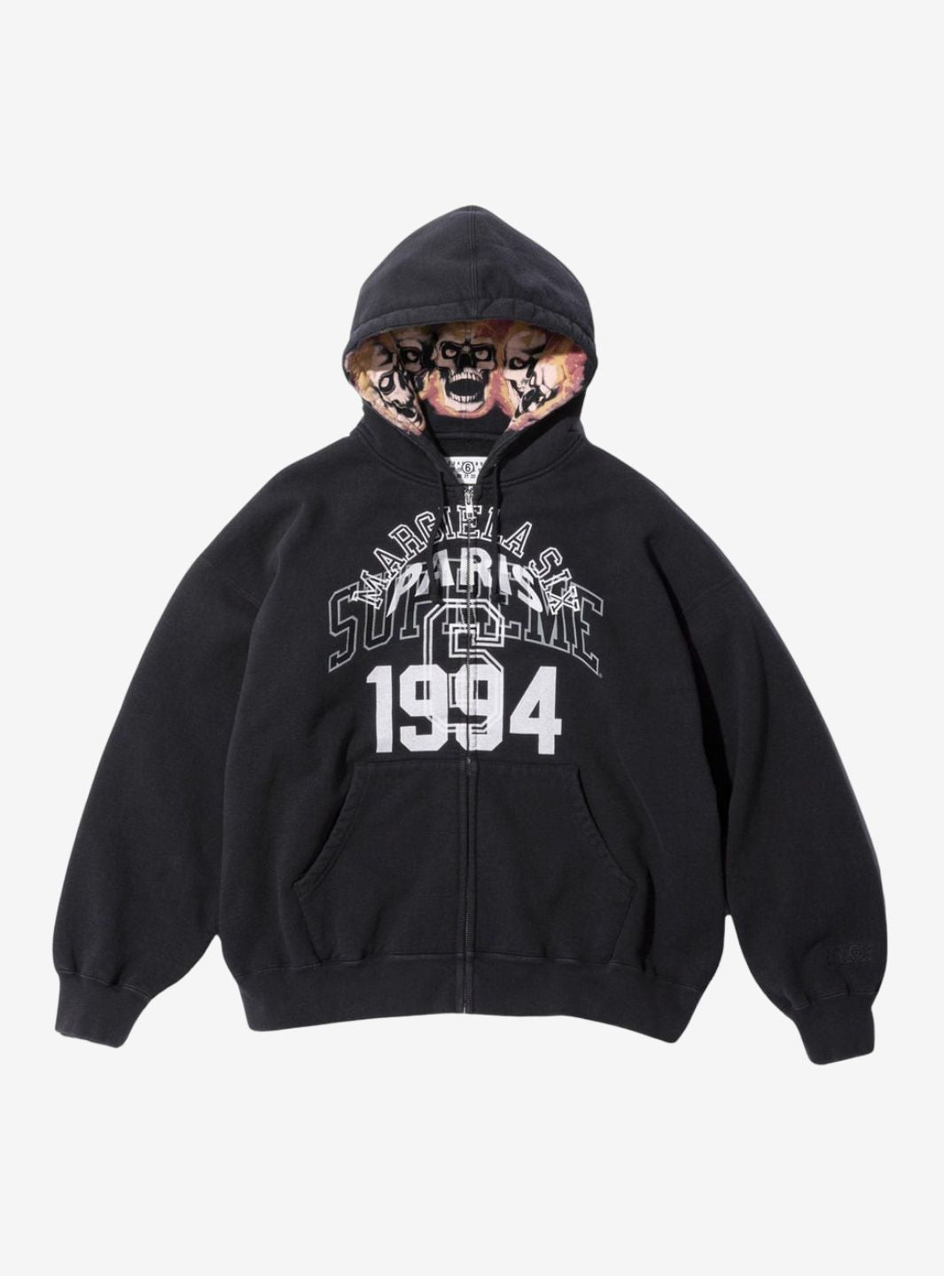 Supreme MM6 Maison Margiela Zip Up Hooded Sweatshirt Black