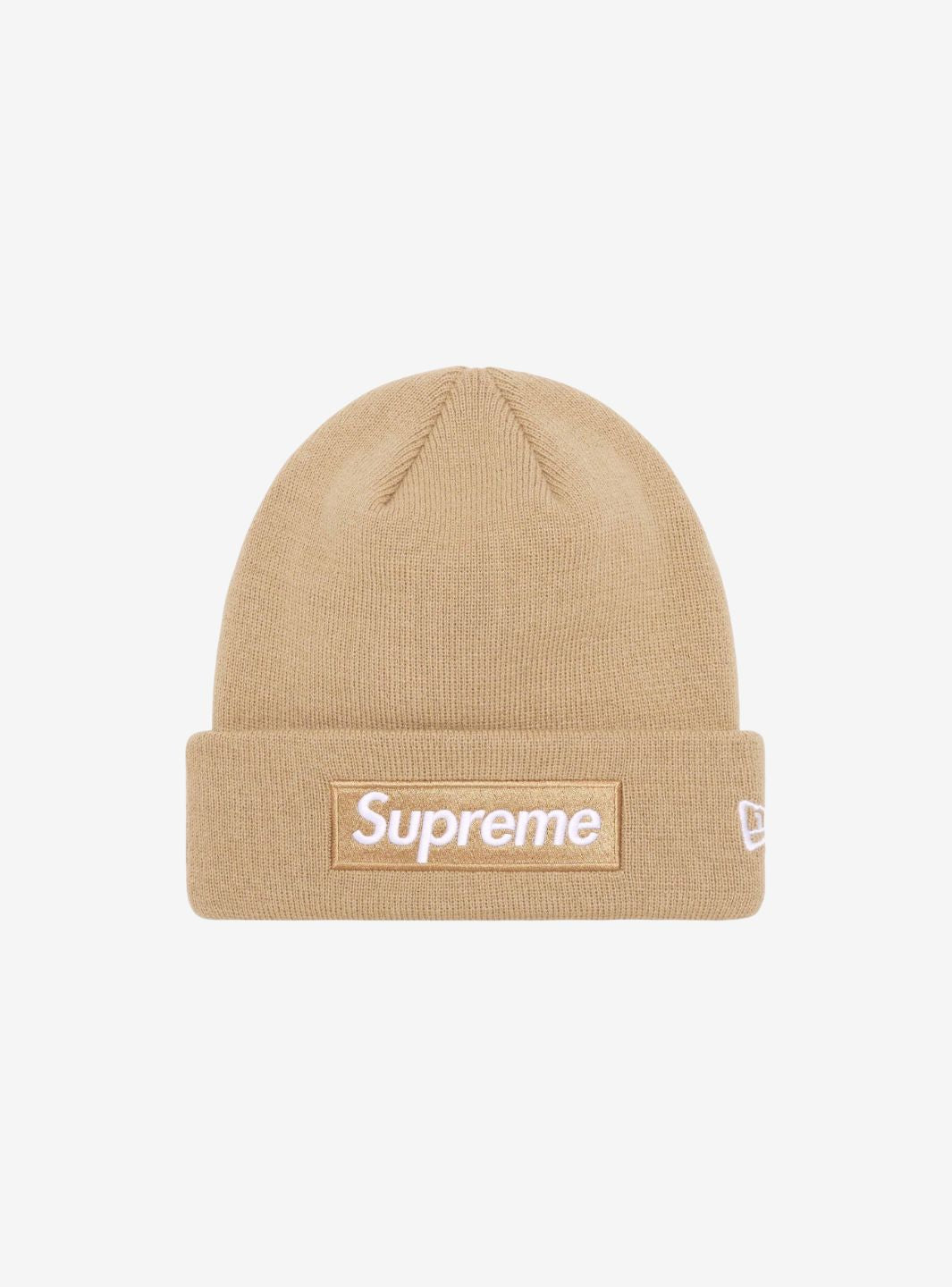 Supreme New Era Box Logo Beanie Dark Sand (FW23) | ResellZone