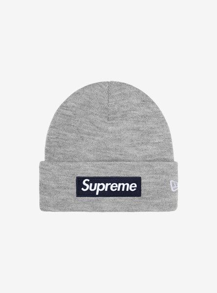 Supreme New Era Box Logo Beanie Heather Grey (FW25) | ResellZone
