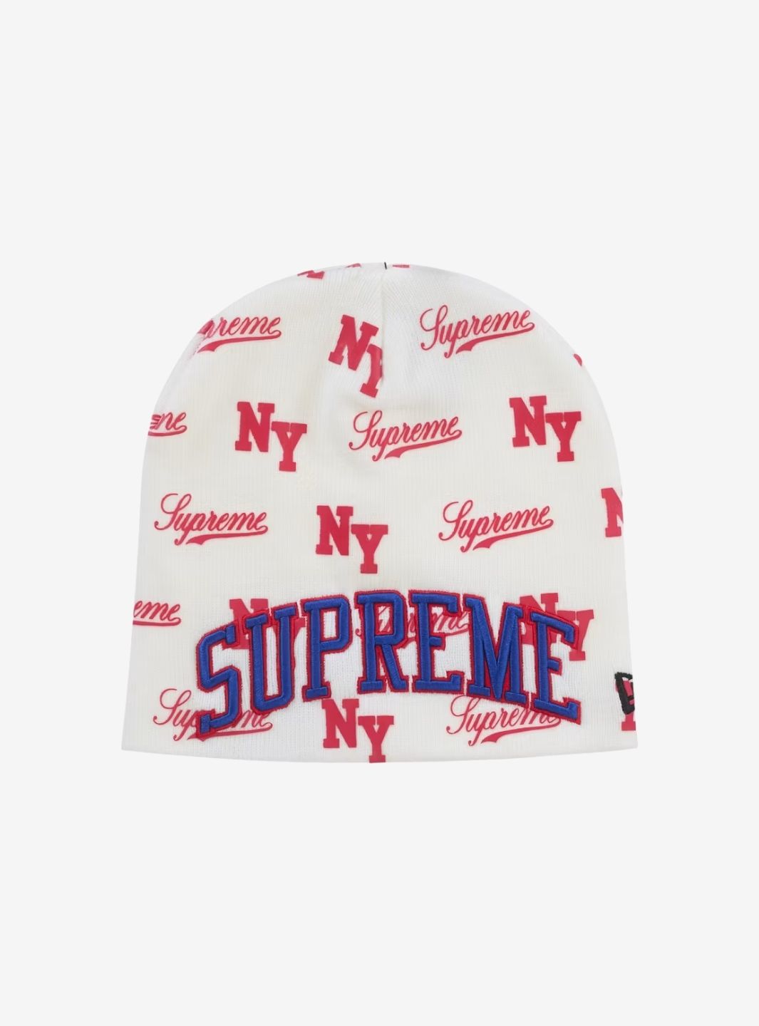 Supreme New Era Monogram Beanie White