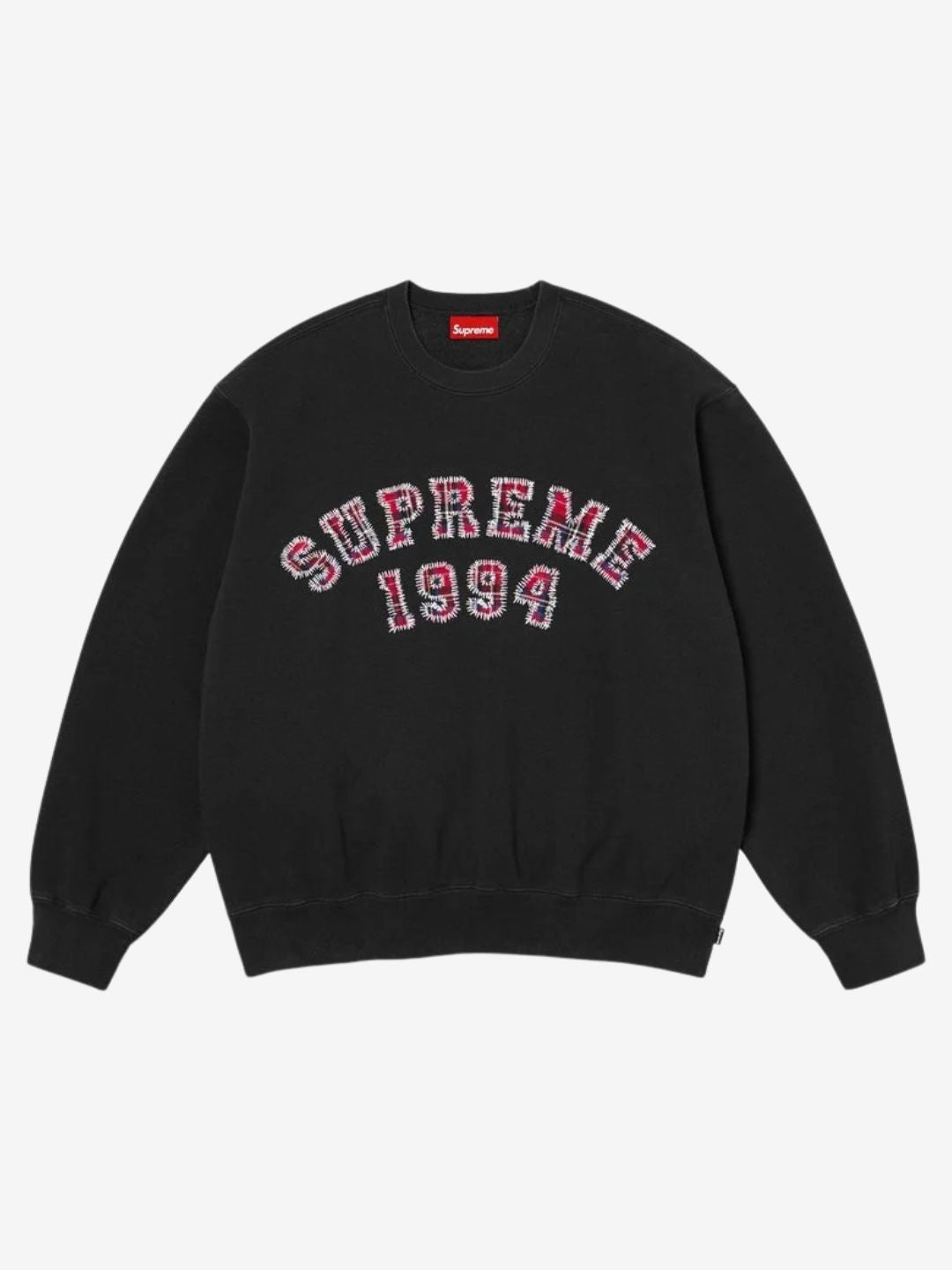 Supreme Plaid Arc Crewneck Black | ResellZone