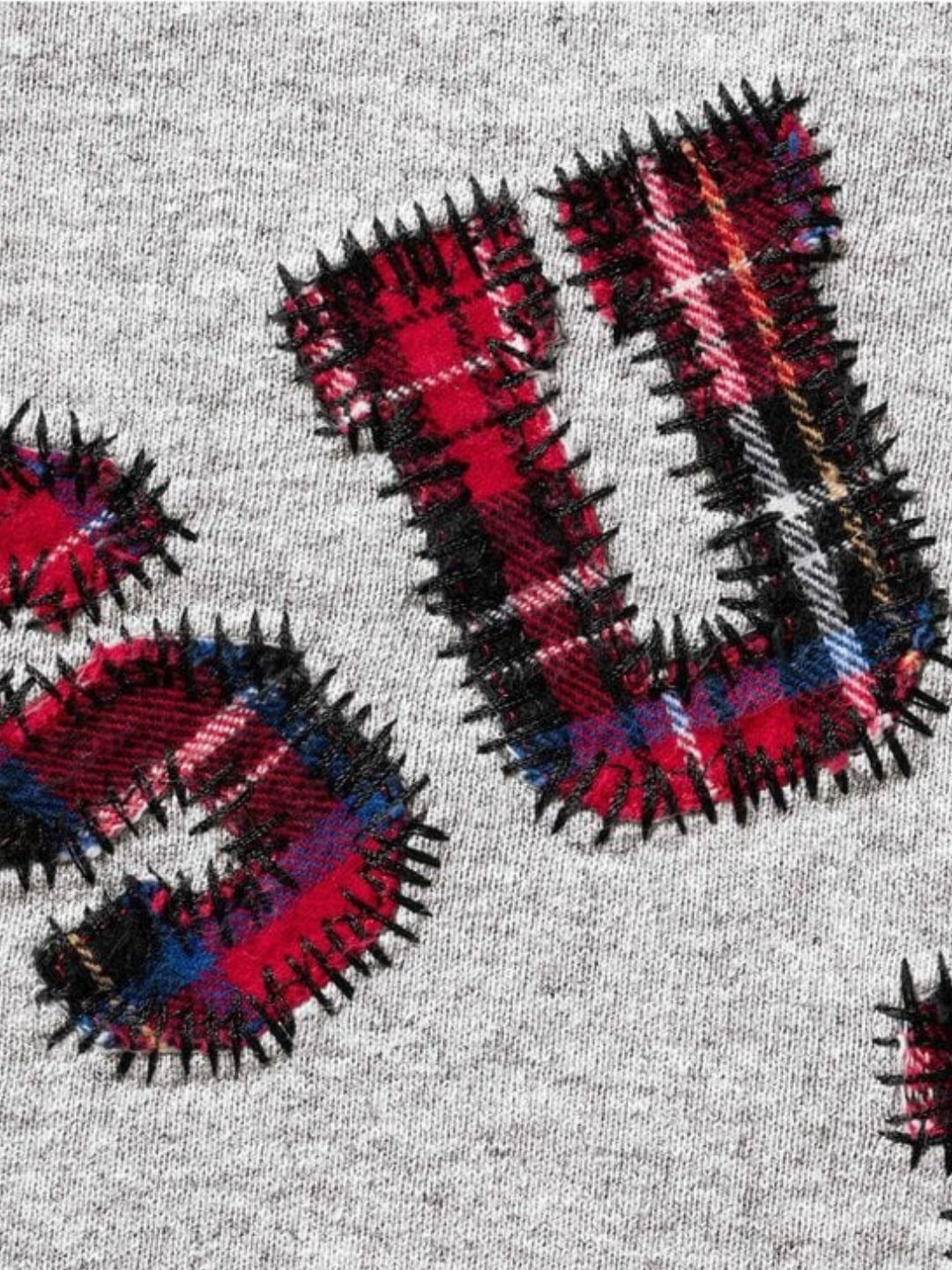 Supreme Plaid Arc Crewneck Heather Grey | ResellZone