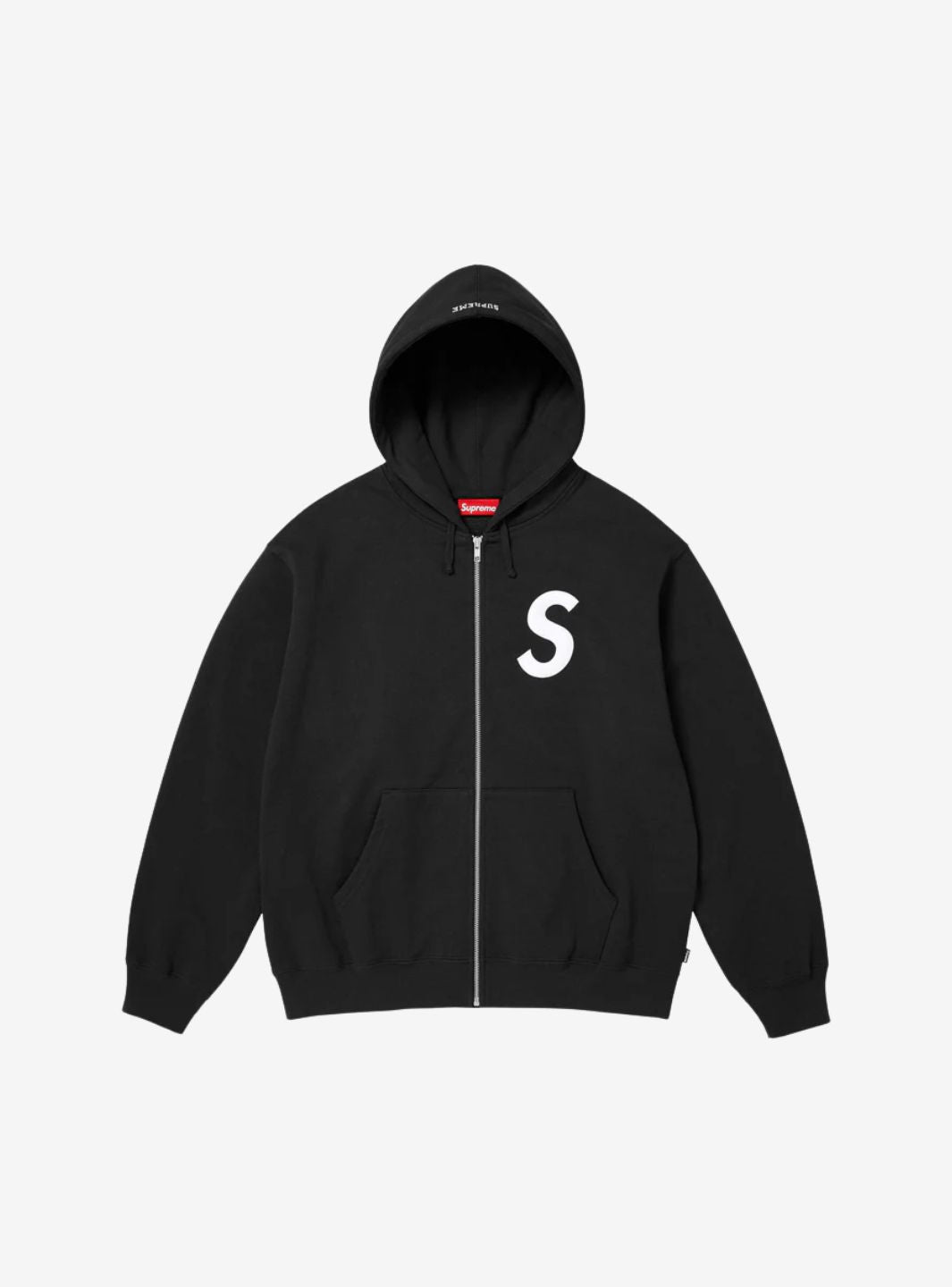 Supreme S Logo Zip Up Hooded Sweatshirt Black (FW25) | ResellZone