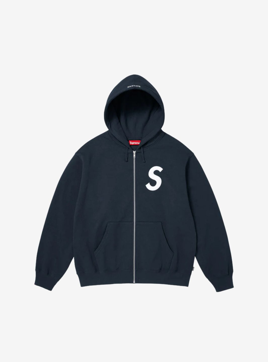 Supreme S Logo Zip Up Hooded Sweatshirt Navy (FW25) | ResellZone